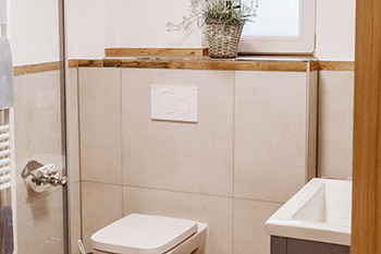 Badezimmer Ferienwohnung Mühlenchalet