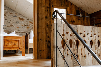 Schlafzimmer im Dachgeschoss Ferienwohnung Mühlenchalet